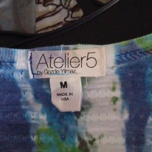 Women's Blue and Green Tunic Top